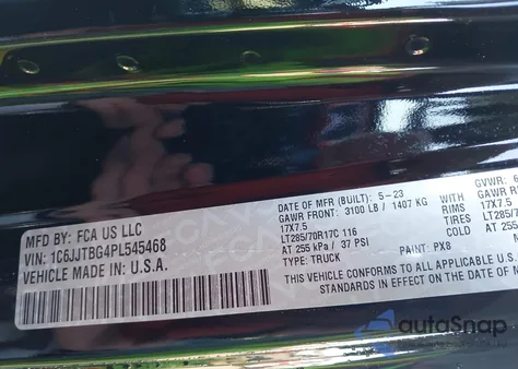 2023 Jeep Gladiator Rubicon 4X4 z USA, uszkodzony, nr VIN 1C6JJTBG4PL545468